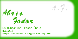 abris fodor business card